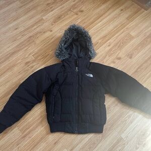 The North Face Black Puffer Jacket with Faux Fur Hood
